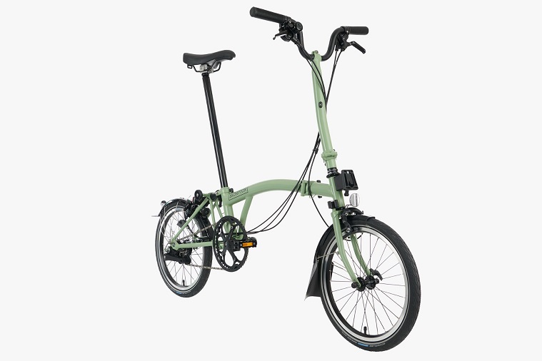 Skladací bicykel Brompton C Line Explore - Black Edition (Matcha Green, riadidlá: H)